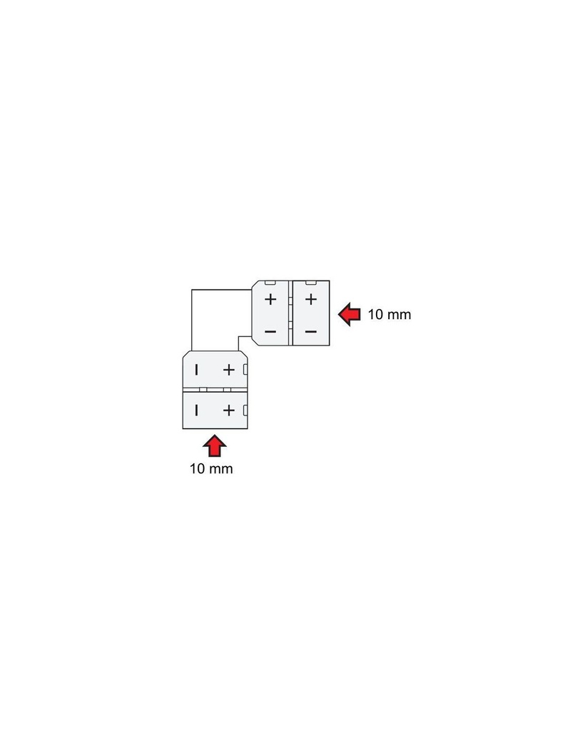 Angle connector for 10mm LED strips    MO-LF10-L-D1