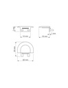 End cap INLINE MINI XL profile Recessed ( black )    OP2-ZASL-INM-XL-CZ-01