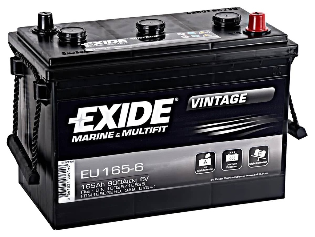Exide EU165-6 Vintage ( 541 ) 6V 165ah 900cca   EU165-6