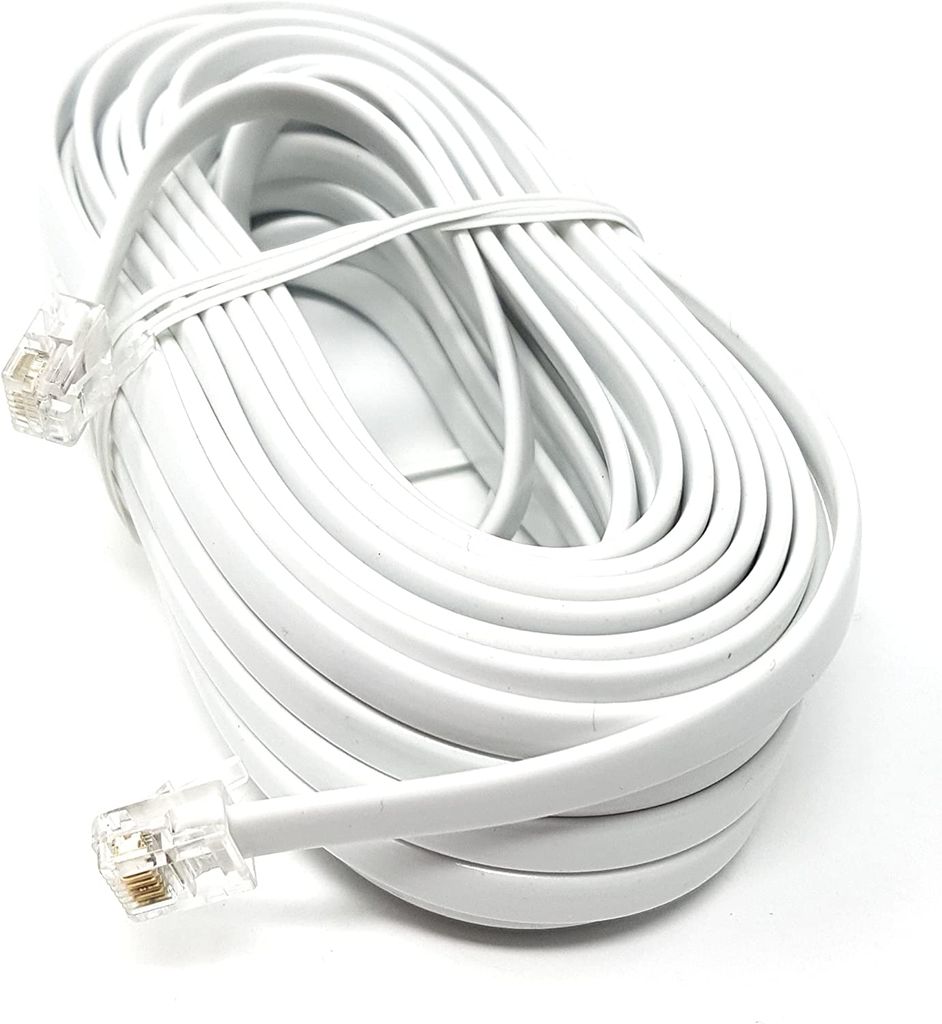 MainCore 10m long FLAT RJ12 to RJ12 ( 6P6C ) Cable Lead Cord / ( p.s. RJ11 to RJ11 with 6 wire )