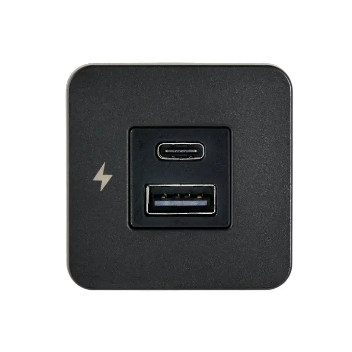 Scanstrut TILE - USB-A / USB-C Interiors Charging Socket 12/24V - Black Bezel SC-TILE-10