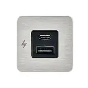 Scanstrut TILE - USB-A / USB-C Interiors Charging Socket 12/24V - Brushed Stainless Bezel SC-TILE-11