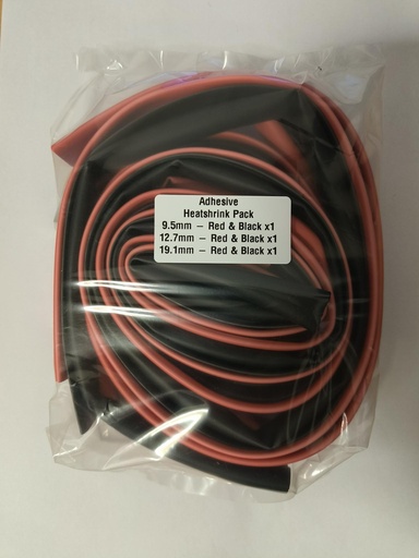 [119327] Non Adhesive Heatshrink Pack - 3 Sizes Red & Black (9.5mm/12.7mm/25.4mm) 