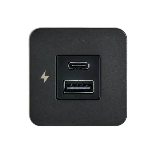 [119782] Scanstrut TILE - USB-A / USB-C Interiors Charging Socket 12/24V - Black Bezel SC-TILE-10